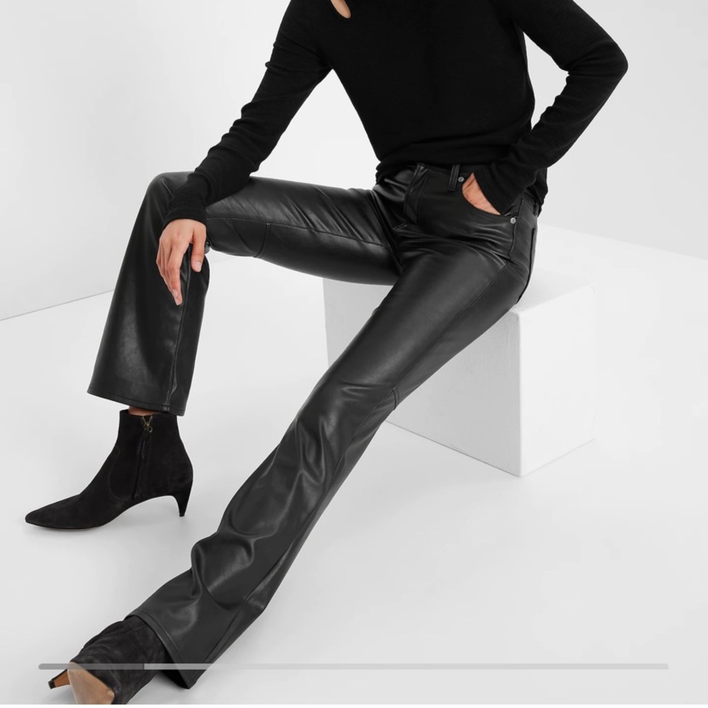GAP Mid Rise Faux-Leather Baby Boot Jeans